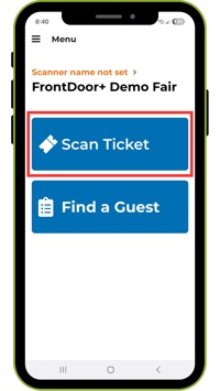 Main Menu of the FrontDoor+ Guest Check-In app